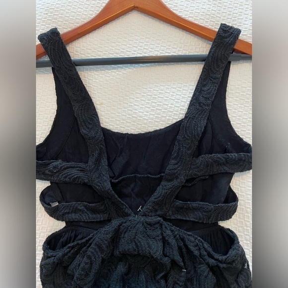 Free People Turn Back Time Black Lace Dress Size 6 - Picture 7 of 15
